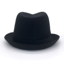 TS Fedora Hut Herren schwarz mit 3 wechselbaren Lederpatch Motive Wegweiser Kompass Taschenuhr Trilby Hat Hipster Cooler Sommerhut (schwarz, S/M)
