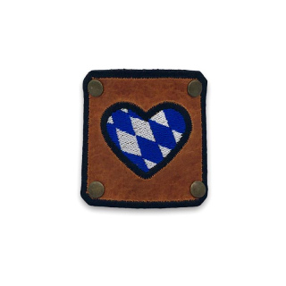 LEDERPATCH bestickt mit bayrischem Herz