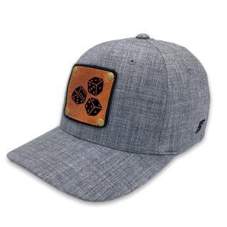 BASEBALL CAP mit wechselbarem Lederpatch gelasert Motiv Würfel