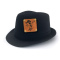 HUT mit 3 wechselbaren Lederpatches bestickt Motive Piraten Trilby hat schwarz