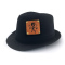 HUT mit 3 wechselbaren Lederpatches bestickt Motive Piraten Trilby hat schwarz