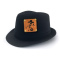 HUT mit 3 wechselbaren Lederpatches bestickt Motive Piraten Trilby hat schwarz