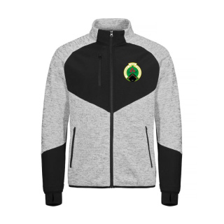 Almarausch Langengeisling Strickjacke grau mit Sticklogo