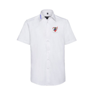 KG Dorfen Hemd/ Bluse Kurzarm weiß mit Stick (Logo + Hemdkragen rechts)