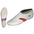 Ü-15 Kunstturnschuh creme mit roten Streifen