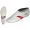 Ü-15 Kunstturnschuh creme mit roten Streifen