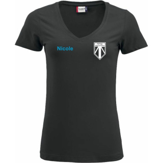 Turner Erwachsenen Damen-V-Neck T-Shirt M mit Namen