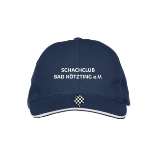 Schachclub Bad Kötzting Cap navy Stick Vereinsname/ Druck Baum