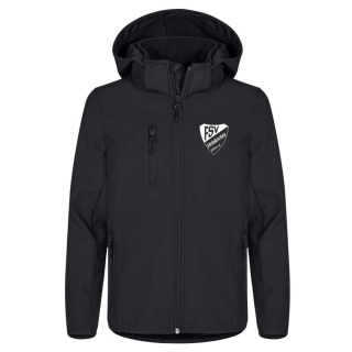 FSV Steinkirchen Fan Softshelljacke Kinder schwarz m. Stick