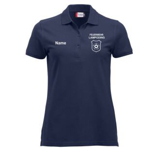 FF Lampoding Polo navy Damen L Freiwillige Feuerwehr mit Namen