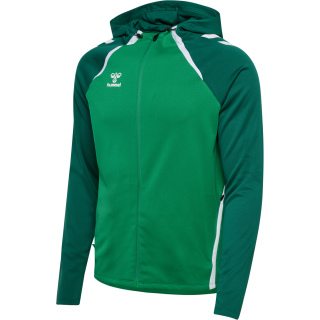 hmlLEAD 2.0 ZIP HOODIE - JELLY BEAN/EVERGREEN