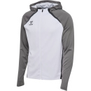 hmlLEAD 2.0 ZIP HOODIE - WHITE/STEEL GRAY