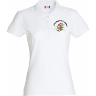 Almenrausch Berglern Polo Women weiss Stick
