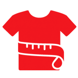 Icon mit T-Shirt und Maßband – Symbol für kostenlose Muster und Anprobe
